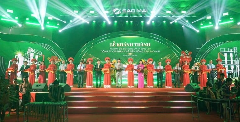 Tại lễ khánh thành cho nhà máy chế biến nông nghiệp và thảo dược Sao Mai ở tỉnh Quang Ngai, Trung Việt Nam, ngày 31 tháng 8 năm 2025. Ảnh lịch sự của công ty.