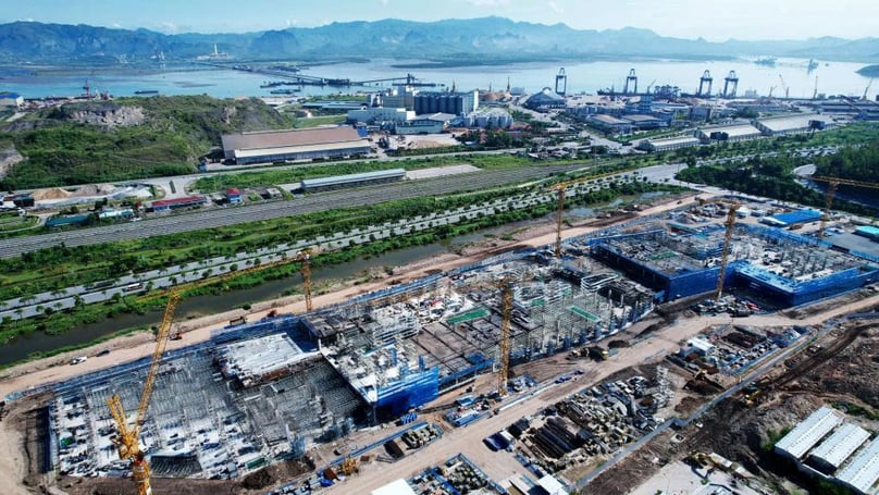 Công trường xây dựng của Aeon Mall Ha Long ở tỉnh Quang Ninh, phía bắc Việt Nam. Hình ảnh lịch sự của tờ báo Quang Ninh.